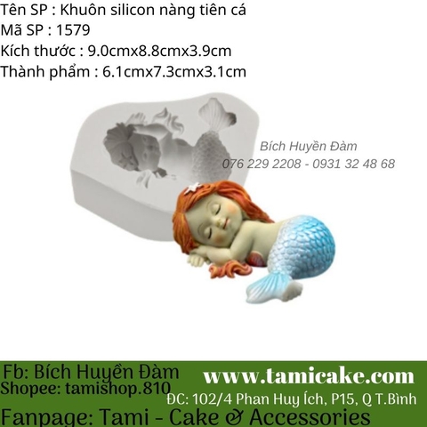 Khuôn silicon nàng tiên cá 1579