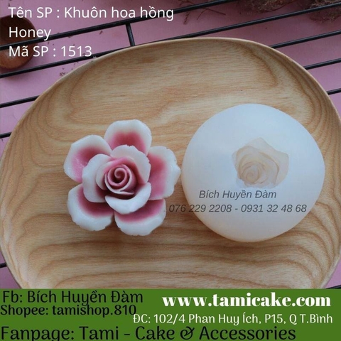 Khuôn silicon hoa hồng honey 1513