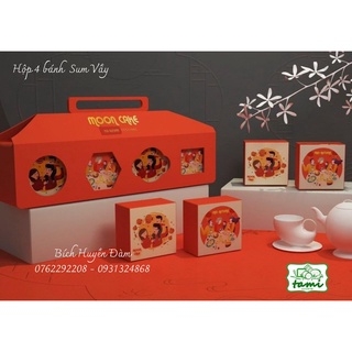 Set 5 hộp Sum vầy đựng bánh trung thu 4 bánh