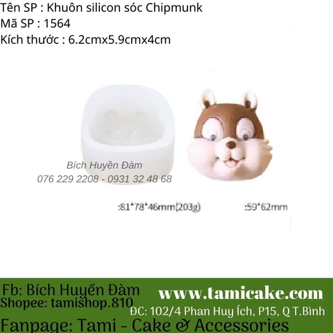 Khuôn silicon Sóc Chipmunk 1564