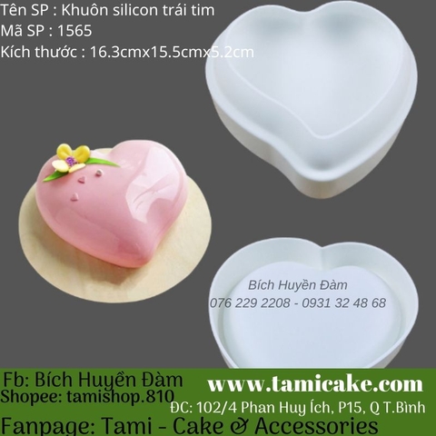 Khuôn mousse silicon trái tim 1565