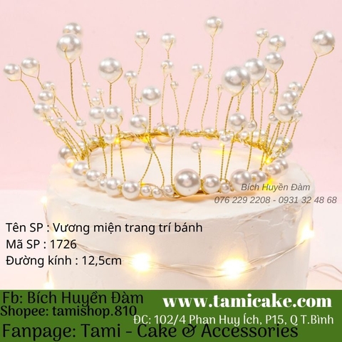 Vương miện ngọc trai trang trí bánh 1726