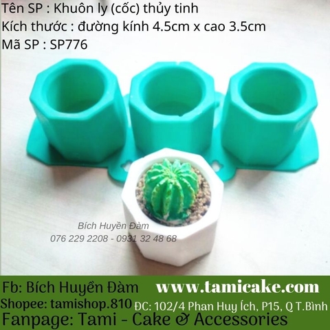 Khuôn Silicon 4D Rau Câu Hoa Nổi - Khuôn Ly (Cốc) Thủy Tinh