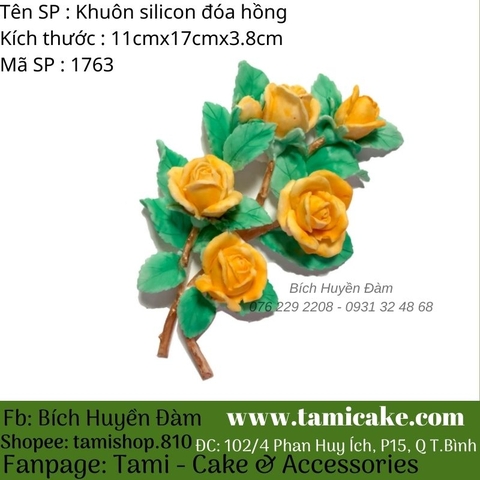 Khuôn silicon đóa hồng 1763