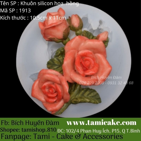 Khuôn silicon hoa hồng 1913