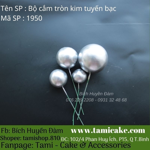 Bộ cắm bi tròn kim tuyến bạc