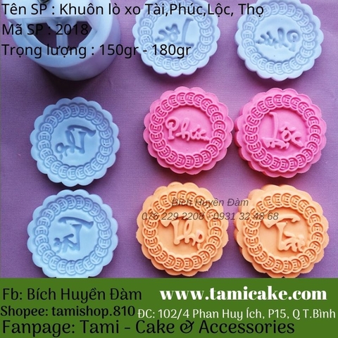 Khuôn lò xo Tài, Phúc, Lộc, Thọ (150gr - 180gr)