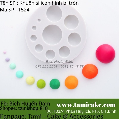 Khuôn silicon hình bi tròn 1524