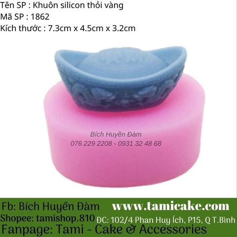 Khuôn silicon thỏi vàng 1862