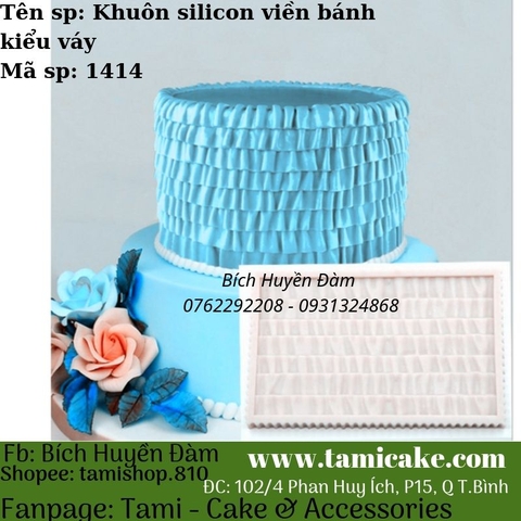 Khuôn silicon viền bánh kiểu váy 1414
