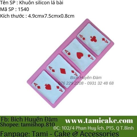 Khuôn silicon lá bài  1540