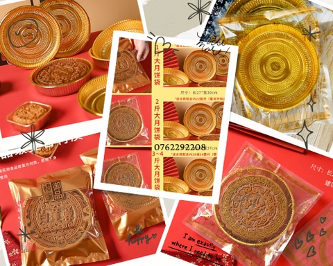 Size 600g Túi khay đựng bánh trung thu - COMBO 10 KHAY 10 túi 600g