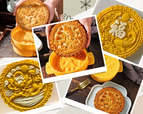 Khuôn nhấn bánh 300g làm bánh mochi, bánh in, bánh trung thu