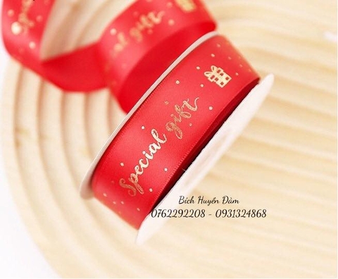 Ruy băng “special gift” và “happy new year”