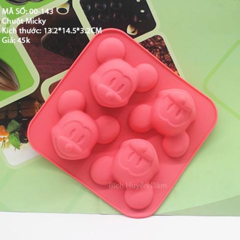 Khuôn Silicon Rau Câu Hoa Nổi - Chuột Mickey