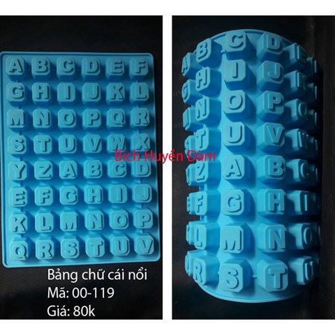 Khuôn Silicon Rau Câu Hoa Nổi - Bảng Chữ Cái Nổi