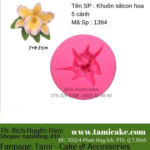 Khuôn silicon Hoa 5 cánh 1394