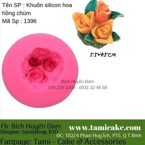 Khuôn silicon hoa hồng chùm 1396