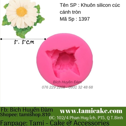 Khuôn silicon hoa cúc cánh tròn 1397
