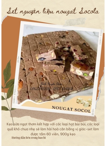 Set nguyên liệu nougat socola (chưa bao gồm bơ lạt)