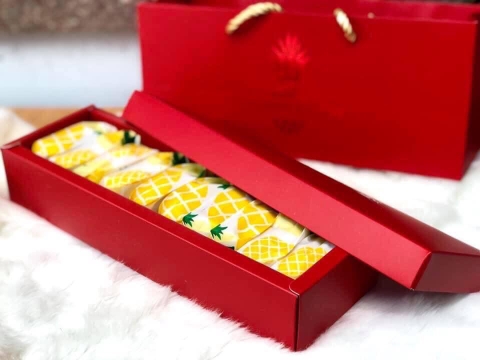 Set 10 hộp đựng bánh dứa + túi xách