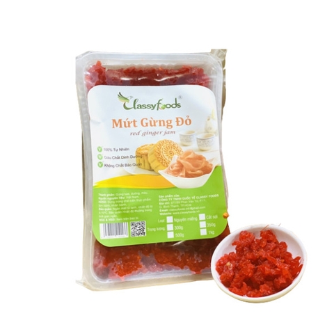 Mứt gừng đỏ thái sợi Classyfood (500g)