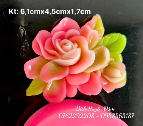 Khuôn silicon rau câu hoa nổi Hoa hồng chùm