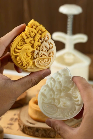 Khuôn trung thu lò xo mẫu 2025 con công làm bánh 150g-190g, 200g-250g