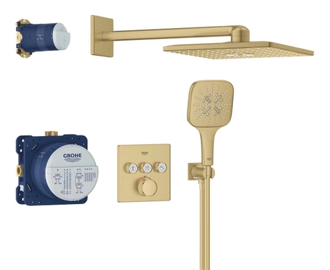 Sen tắm âm tường nhập khẩu Đức màu vàng xước mờ Grohe Grohtherm SmartActive 310 | 34864GN0