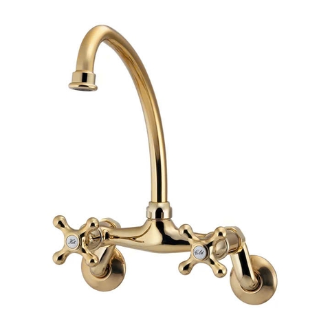 Vòi Lavabo nóng lạnh nội địa Nhật Kakudai 126-007-AG (Có thể dùng cho 1 số chậu rửa bát phong cách cổ điển)