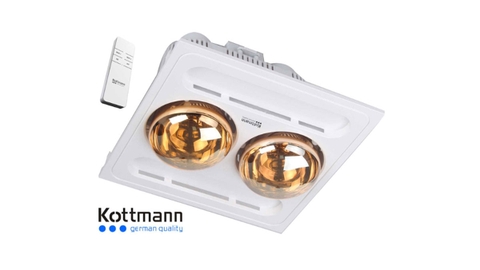 Đèn sưởi Kottmann 2 bóng K9-R (lắp âm trần điều khiển từ xa)