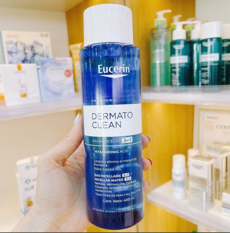 Tẩy trang Eucerin DermatoClean Hyaluron Micellar Water 3in1 cho da nhạy cảm 400ml