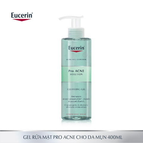 Gel rửa mặt cho da dầu mụn Eucerin Pro Acne cleansing gel 400ml