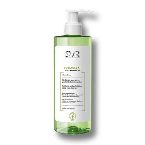 Gel rửa mặt không xà phòng, làm sạch da và tế bào chết SVR Sebiaclear Gel Moussant 400ml