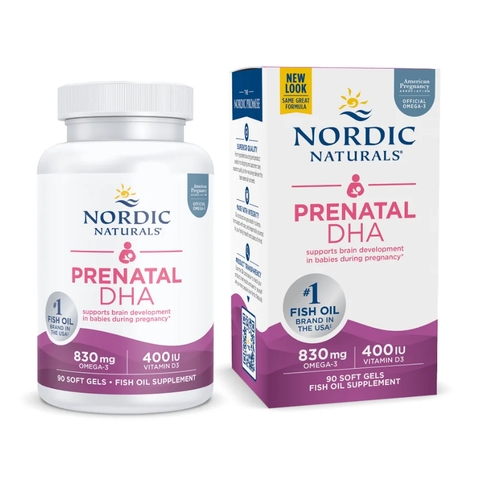 Viên uống bổ sung DHA cho mẹ bầu Prenatal DHA Nordic Naturals hộp 90 viên