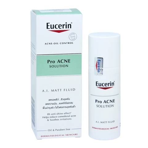 Kem giúp kiểm soát dầu, giảm mụn Eucerin Pro Acne A.I Matt Fluid 50ml