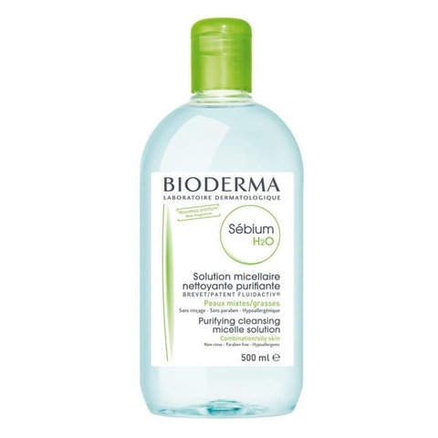 Nước rửa mặt và tẩy trang cho da dầu, hỗn hợp Bioderma Sebium H20 500ml