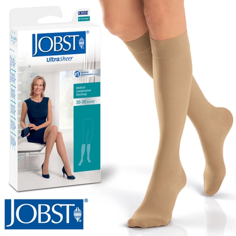 Vớ gối JOBST ULTRASHEER siêu mỏng, màu da, kín ngón - Hỗ trợ điều trị suy giãn tĩnh mạch