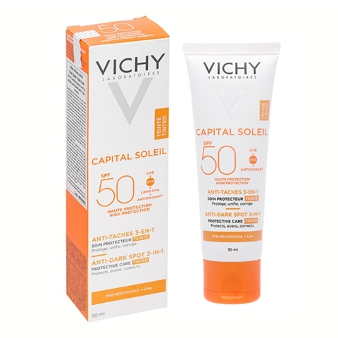 Kem chống nắng dưỡng da có màu Vichy Capital Soleil Anti Dark Spot 3 in 1 50ml