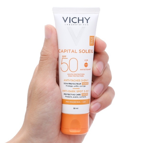 Kem chống nắng có màu giảm đốm nâu Vichy Capital Soleil Anti Dark Spot 3 in 1 50ml