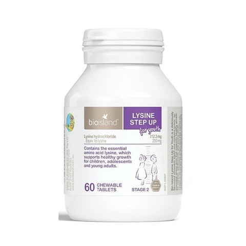 Viên uống  tăng chiều cao và cân nặng cho trẻ Lysine Step Up For Youth Bio Island hộp 60 viên