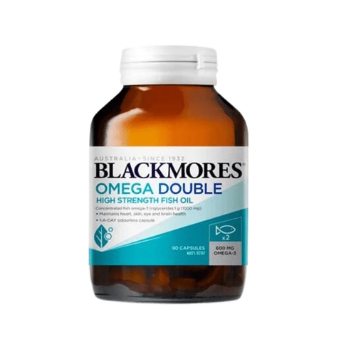 Bổ sung Omega 3 hàm lượng cao từ dầu cá Omega Double High Strength Fish Oil Blackmores hộp 90 viên