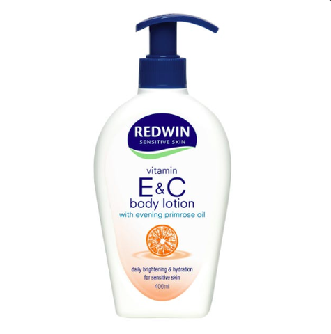 Lotion dưỡng thể giúp làm ẩm và trắng da Redwin Vitamin E & C Body Lotion 400ml
