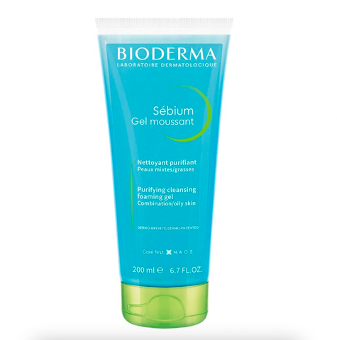 Gel rửa mặt tạo bọt cho da dầu, hỗn hợp Bioderma Sebium Gel Moussant 200ml