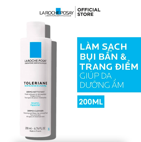 Sữa rửa mặt, tẩy trang cho da quá nhạy cảm La Roche Posay Toleriane Dermo Cleanser 200ml