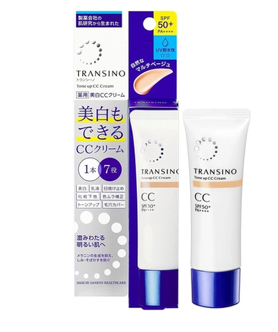 Kem chống nắng trang điểm, dưỡng trắng da Transino Tone Up CC Cream SPF50 30ml