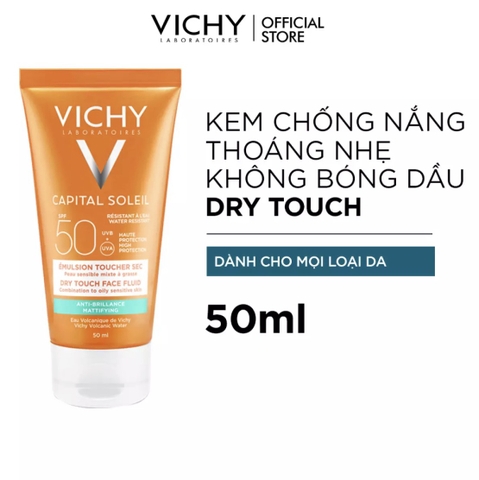 Kem chống nắng không nhờn rít Vichy Ideal Soleil Mattifying Dry Touch SPF50 50ml