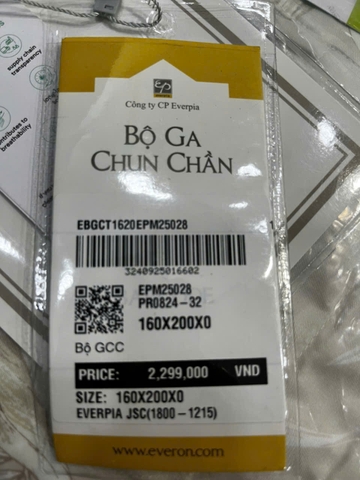 Mã vạch trên mỗi sản phẩm hoặc bộ sản phẩm Everon
