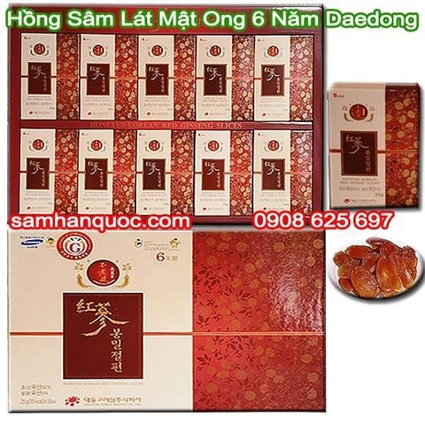 HỒNG SÂM LÁT TẨM MẬT ONG HÀN QUỐC