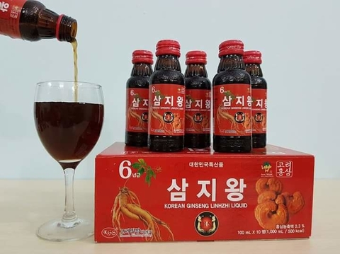 Nước Hồng Sâm Linh Chi 6 Năm KGS Hàn Quốc cao cấp 10 chai 100ml